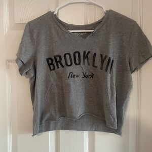 American Eagle Outfitters Gray Brooklyn Crop Top